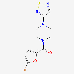 molecular formula C11H11BrN4O2S B2452662 1-(5-Bromofuran-2-carbonyl)-4-(1,2,5-thiadiazol-3-yl)piperazine CAS No. 2097920-34-6