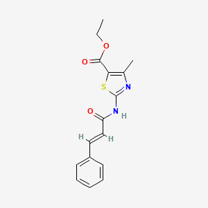 molecular formula C16H16N2O3S B2452663 ethyl 2-((2E)-3-phenylprop-2-enoylamino)-4-methyl-1,3-thiazole-5-carboxylate CAS No. 1164534-54-6