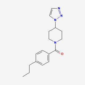 molecular formula C17H22N4O B2452666 (4-(1H-1,2,3-triazol-1-yl)piperidin-1-yl)(4-propylphenyl)methanone CAS No. 1795444-96-0
