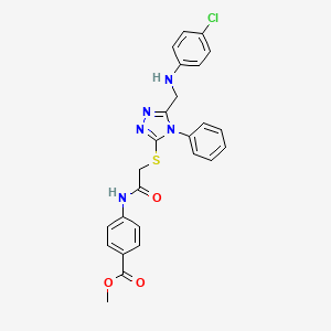 methyl 4-(2-((5-(((4-chlorophenyl)amino)methyl)-4-phenyl-4H-1,2,4-triazol-3-yl)thio)acetamido)benzoate