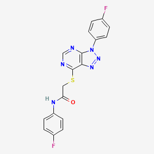 N-(4-fluorophenyl)-2-[3-(4-fluorophenyl)triazolo[4,5-d]pyrimidin-7-yl]sulfanylacetamide