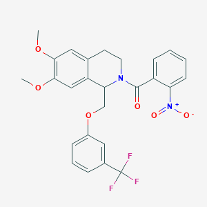 (6,7-dimethoxy-1-((3-(trifluoromethyl)phenoxy)methyl)-3,4-dihydroisoquinolin-2(1H)-yl)(2-nitrophenyl)methanone