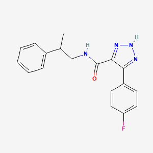 molecular formula C18H17FN4O B2452684 4-(4-fluorophenyl)-N-(2-phenylpropyl)-1H-1,2,3-triazole-5-carboxamide CAS No. 1788673-83-5