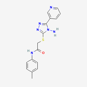molecular formula C16H16N6OS B2452686 2-{[4-amino-5-(pyridin-3-yl)-4H-1,2,4-triazol-3-yl]sulfanyl}-N-(4-methylphenyl)acetamide CAS No. 880801-87-6
