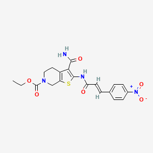 (E)-ethyl 3-carbamoyl-2-(3-(4-nitrophenyl)acrylamido)-4,5-dihydrothieno[2,3-c]pyridine-6(7H)-carboxylate