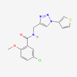 5-chloro-2-methoxy-N-((1-(thiophen-3-yl)-1H-1,2,3-triazol-4-yl)methyl)benzamide