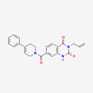 7-[oxo-(4-phenyl-3,6-dihydro-2H-pyridin-1-yl)methyl]-3-prop-2-enyl-1H-quinazoline-2,4-dione