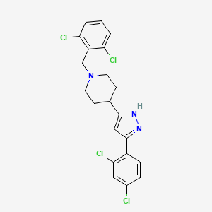 1-[(2,6-dichlorophenyl)methyl]-4-[3-(2,4-dichlorophenyl)-1H-pyrazol-5-yl]piperidine