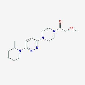 molecular formula C17H27N5O2 B2452715 2-甲氧基-1-(4-(6-(2-甲基哌啶-1-基)哒嗪-3-基)哌嗪-1-基)乙酮 CAS No. 1251695-54-1