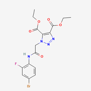 molecular formula C16H16BrFN4O5 B2452736 diethyl 1-(2-((4-bromo-2-fluorophenyl)amino)-2-oxoethyl)-1H-1,2,3-triazole-4,5-dicarboxylate CAS No. 912781-31-8