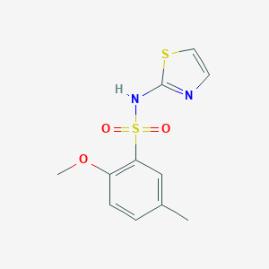 molecular formula C11H12N2O3S2 B245274 2-methoxy-5-methyl-N-(1,3-thiazol-2-yl)benzenesulfonamide 
