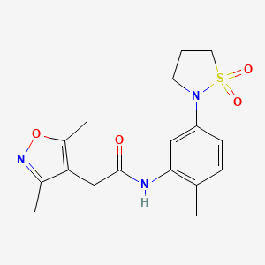 molecular formula C17H21N3O4S B2452745 2-(3,5-dimethylisoxazol-4-yl)-N-(5-(1,1-dioxidoisothiazolidin-2-yl)-2-methylphenyl)acetamide CAS No. 1448128-14-0
