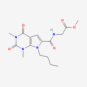 molecular formula C16H22N4O5 B2452750 methyl 2-(7-butyl-1,3-dimethyl-2,4-dioxo-2,3,4,7-tetrahydro-1H-pyrrolo[2,3-d]pyrimidine-6-carboxamido)acetate CAS No. 1021092-66-9