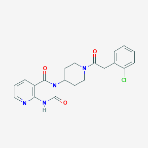molecular formula C20H19ClN4O3 B2452751 3-(1-(2-(2-chlorophenyl)acetyl)piperidin-4-yl)pyrido[2,3-d]pyrimidine-2,4(1H,3H)-dione CAS No. 2034520-35-7
