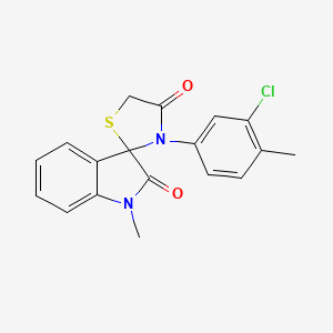 molecular formula C18H15ClN2O2S B2452754 3'-(3-Chloro-4-methylphenyl)-1-methyl-1,2-dihydrospiro[indole-3,2'-[1,3]thiazolidine]-2,4'-dione CAS No. 894564-31-9