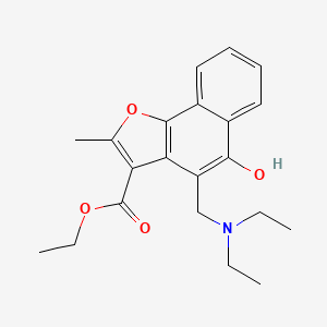molecular formula C21H25NO4 B2452756 Ethyl 4-[(diethylamino)methyl]-5-hydroxy-2-methylnaphtho[1,2-b]furan-3-carboxylate CAS No. 380352-91-0