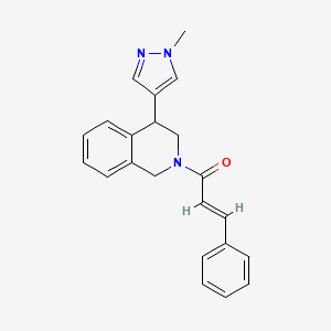molecular formula C22H21N3O B2452758 (E)-1-(4-(1-methyl-1H-pyrazol-4-yl)-3,4-dihydroisoquinolin-2(1H)-yl)-3-phenylprop-2-en-1-one CAS No. 2035036-86-1