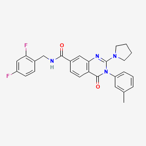 molecular formula C27H24F2N4O2 B2452765 N-(2,4-difluorobenzyl)-3-(3-methylphenyl)-4-oxo-2-pyrrolidin-1-yl-3,4-dihydroquinazoline-7-carboxamide CAS No. 1251623-90-1