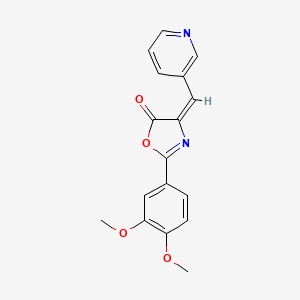 molecular formula C17H14N2O4 B2452767 (E)-2-(3,4-dimethoxyphenyl)-4-(pyridin-3-ylmethylene)oxazol-5(4H)-one CAS No. 304000-05-3