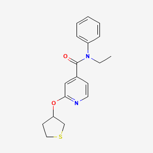 molecular formula C18H20N2O2S B2452773 N-ethyl-N-phenyl-2-((tetrahydrothiophen-3-yl)oxy)isonicotinamide CAS No. 2034497-22-6