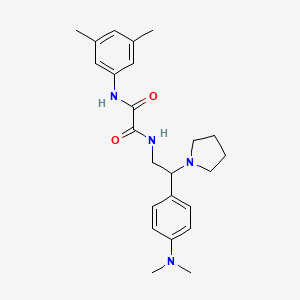 molecular formula C24H32N4O2 B2452775 N1-(2-(4-(二甲氨基)苯基)-2-(吡咯烷-1-基)乙基)-N2-(3,5-二甲苯基)草酰胺 CAS No. 899956-87-7