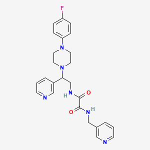 molecular formula C25H27FN6O2 B2452782 N-{2-[4-(4-fluorophenyl)piperazin-1-yl]-2-pyridin-3-ylethyl}-N'-(pyridin-3-ylmethyl)ethanediamide CAS No. 863557-83-9