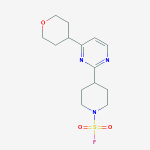 molecular formula C14H20FN3O3S B2452785 4-[4-(Oxan-4-yl)pyrimidin-2-yl]piperidine-1-sulfonyl fluoride CAS No. 2411237-90-4