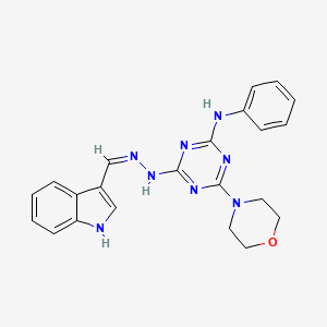 molecular formula C22H22N8O B2452787 2-N-[(Z)-1H-Indol-3-ylmethylideneamino]-6-morpholin-4-yl-4-N-phenyl-1,3,5-triazine-2,4-diamine CAS No. 2055648-28-5