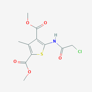 molecular formula C11H12ClNO5S B2452815 5-[(氯乙酰基)氨基]-3-甲基噻吩-2,4-二甲酸二甲酯 CAS No. 314245-35-7