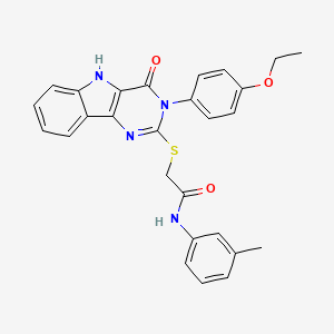 molecular formula C27H24N4O3S B2452817 2-((3-(4-乙氧基苯基)-4-氧代-4,5-二氢-3H-嘧啶并[5,4-b]吲哚-2-基)硫代)-N-(间甲苯基)乙酰胺 CAS No. 536708-33-5