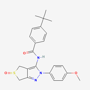 molecular formula C23H25N3O3S B2452822 4-叔丁基-N-[2-(4-甲氧基苯基)-5-氧代-4,6-二氢噻吩并[3,4-c]吡唑-3-基]苯甲酰胺 CAS No. 1007193-70-5