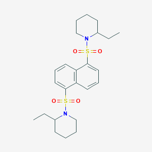 molecular formula C24H34N2O4S2 B2452847 2-Ethyl-1-({5-[(2-ethylpiperidyl)sulfonyl]naphthyl}sulfonyl)piperidine CAS No. 313960-95-1