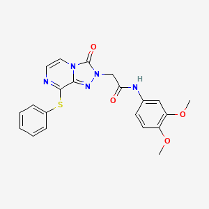 molecular formula C21H19N5O4S B2452848 N-(3,4-dimethoxyphenyl)-2-(3-oxo-8-(phenylthio)-[1,2,4]triazolo[4,3-a]pyrazin-2(3H)-yl)acetamide CAS No. 1251679-33-0