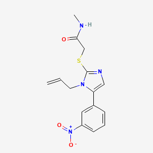 molecular formula C15H16N4O3S B2452855 2-((1-allyl-5-(3-nitrophenyl)-1H-imidazol-2-yl)thio)-N-methylacetamide CAS No. 1234999-89-3