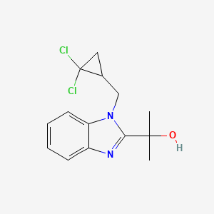 molecular formula C14H16Cl2N2O B2452857 2-(1-((2,2-二氯环丙基)甲基)-1H-苯并[d]咪唑-2-基)丙醇 CAS No. 923185-13-1