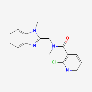 molecular formula C16H15ClN4O B2452867 2-chloro-N-methyl-N-[(1-methyl-1H-1,3-benzodiazol-2-yl)methyl]pyridine-3-carboxamide CAS No. 1356769-52-2