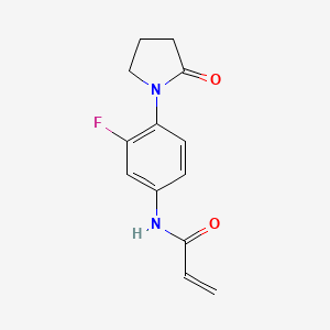 molecular formula C13H13FN2O2 B2452868 N-[3-Fluoro-4-(2-oxopyrrolidin-1-yl)phenyl]prop-2-enamide CAS No. 2176843-88-0