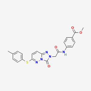 molecular formula C22H19N5O4S B2452871 methyl 4-(2-(3-oxo-6-(p-tolylthio)-[1,2,4]triazolo[4,3-b]pyridazin-2(3H)-yl)acetamido)benzoate CAS No. 1242955-46-9