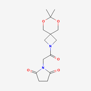 molecular formula C14H20N2O5 B2452872 1-(2-(7,7-Dimethyl-6,8-dioxa-2-azaspiro[3.5]nonan-2-yl)-2-oxoethyl)pyrrolidine-2,5-dione CAS No. 1396685-20-3