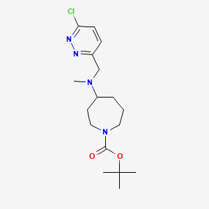 molecular formula C17H27ClN4O2 B2452873 叔丁基4-[(6-氯吡哒嗪-3-基)甲基-甲基氨基]氮杂环己烷-1-羧酸酯 CAS No. 2378506-86-4
