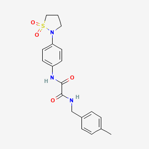 molecular formula C19H21N3O4S B2452875 N1-(4-(1,1-二氧化异噻唑烷-2-基)苯基)-N2-(4-甲基苄基)草酰胺 CAS No. 1105205-17-1