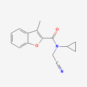 molecular formula C15H14N2O2 B2452877 N-(cyanomethyl)-N-cyclopropyl-3-methyl-1-benzofuran-2-carboxamide CAS No. 1252514-79-6
