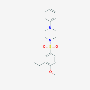 molecular formula C20H26N2O3S B245288 1-[(4-Ethoxy-3-ethylphenyl)sulfonyl]-4-phenylpiperazine 