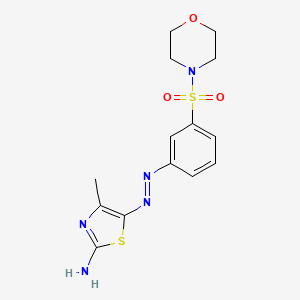 molecular formula C14H17N5O3S2 B2452892 (Z)-4-甲基-5-(2-(3-(吗啉磺酰基)苯基)腙)噻唑-2(5H)-亚胺 CAS No. 326910-30-9