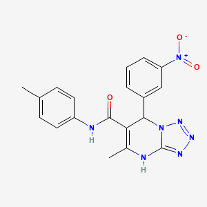 molecular formula C19H17N7O3 B2452895 5-甲基-7-(3-硝基苯基)-N-(对甲苯基)-4,7-二氢四唑并[1,5-a]嘧啶-6-甲酰胺 CAS No. 476364-95-1