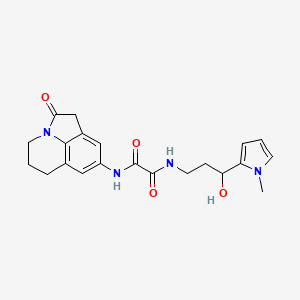 molecular formula C21H24N4O4 B2452897 N-[3-羟基-3-(1-甲基吡咯-2-基)丙基]-N'-(2-氧代-1-氮杂三环[6.3.1.04,12]十二-4,6,8(12)-三烯-6-基)草酰胺 CAS No. 1795443-35-4