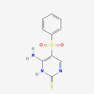 molecular formula C10H9N3O2S2 B2452918 4-氨基-5-(苯磺酰基)嘧啶-2(1H)-硫酮 CAS No. 866726-78-5
