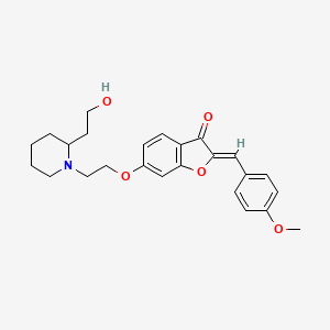 molecular formula C25H29NO5 B2452929 (2Z)-6-{2-[2-(2-hydroxyethyl)piperidin-1-yl]ethoxy}-2-(4-methoxybenzylidene)-1-benzofuran-3(2H)-one CAS No. 890632-24-3
