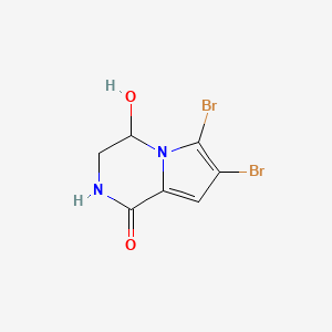 6,7-dibromo-4-hydroxy-1H,2H,3H,4H-pyrrolo[1,2-a]pyrazin-1-one
