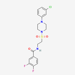 molecular formula C19H20ClF2N3O3S B2452937 N-(2-((4-(3-chlorophenyl)piperazin-1-yl)sulfonyl)ethyl)-3,4-difluorobenzamide CAS No. 897613-03-5